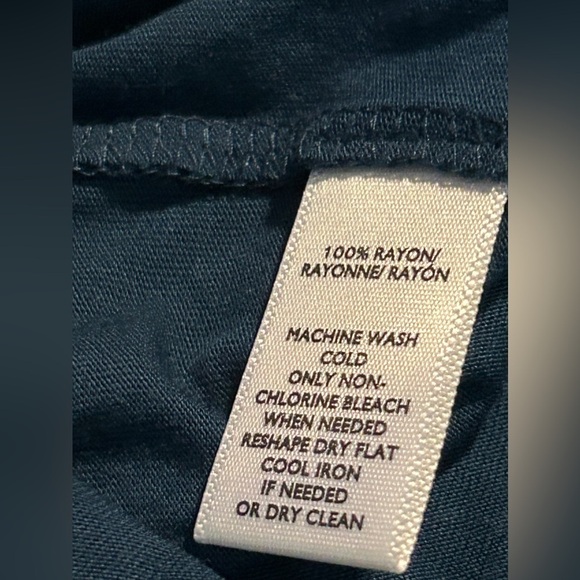 Loft Twist Back Tee women’s L teal blue classic staple wardrobe teacher V-neck - Picture 9 of 13